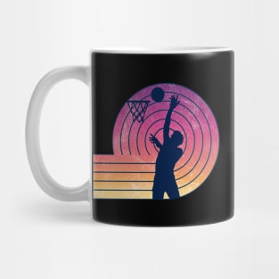 Basketball Player with Basket Vintage Design Mug